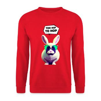 Lapin de Pâques - Trop branché pour sauter - Sweat-shirt Unisexe - rouge - Devant - Alina (178cm) & Michal (187cm)