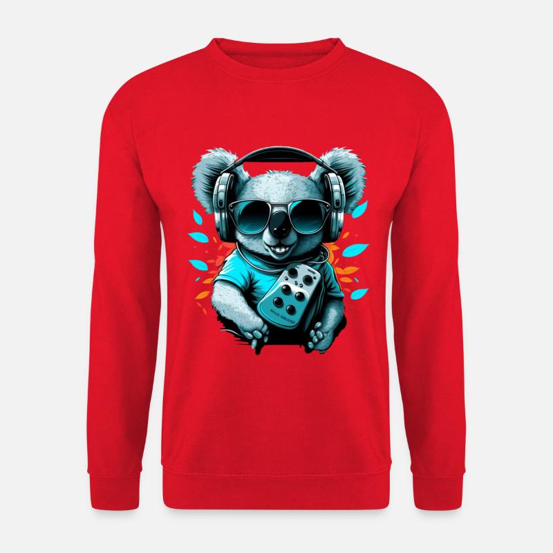 Koalabär mit Walkman und Sonnenbrille - Unisex Pullover - Rot