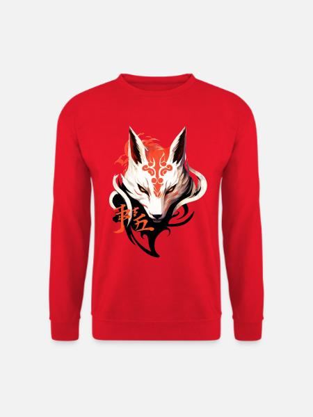 Fuchs Maske Kumiho Japan Kitsune Samurai Anime - Unisex Pullover - Rot