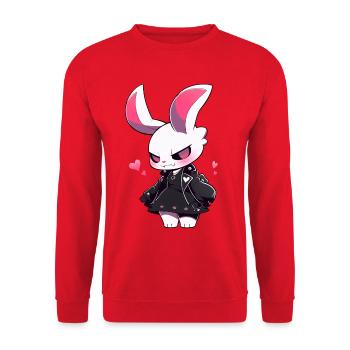 Lapin gothique Lapin Kawaii Mignon Grunge Tenue gothique - Sweat-shirt Unisexe - rouge - Devant - Alina (178cm) & Michal (187cm)