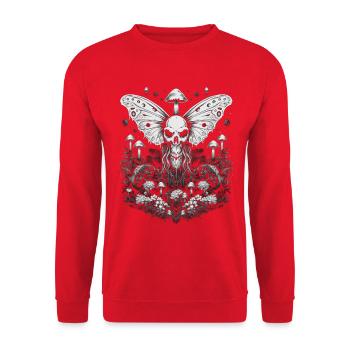 Fairycore Aestethic Skull Fairy Grunge Gothic - Unisex Sweatshirt - red - Front - Alina (178cm) & Michal (187cm)