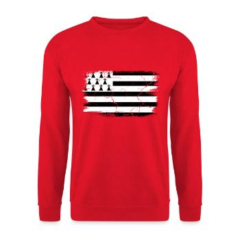 Cadeau pour un feu Drapeau breton Breizh Bretagne - Sweat-shirt Unisexe - rouge - Devant - Alina (178cm) & Michal (187cm)