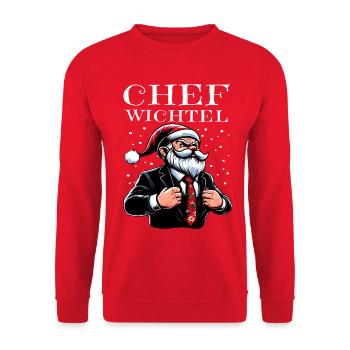 Gnome de Noël en chef - Sweat-shirt Unisexe - rouge - Devant - Alina (178cm) & Michal (187cm)