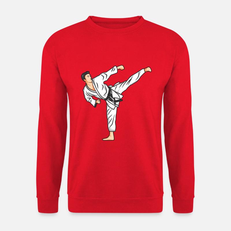 Karate Drawing - Unisex Sweatshirt - red