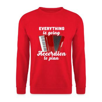 Tout va en accordéon au plan accordéoniste - Sweat-shirt Unisexe - rouge - Devant - Alina (178cm) & Michal (187cm)