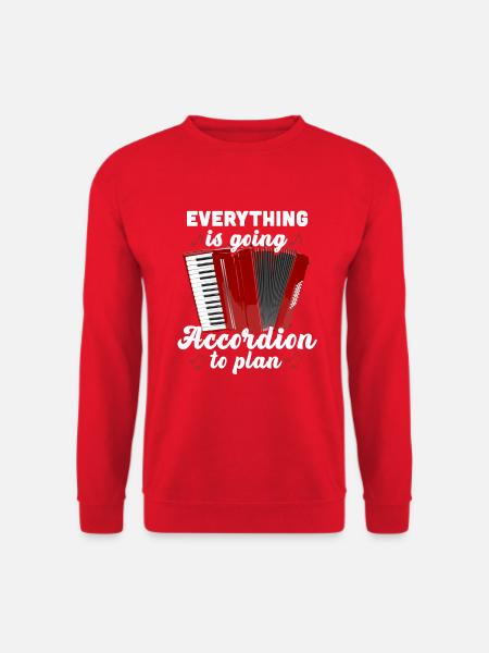 Alles läuft Akkordeon nach Plan Akkordeonist - Unisex Pullover - Rot