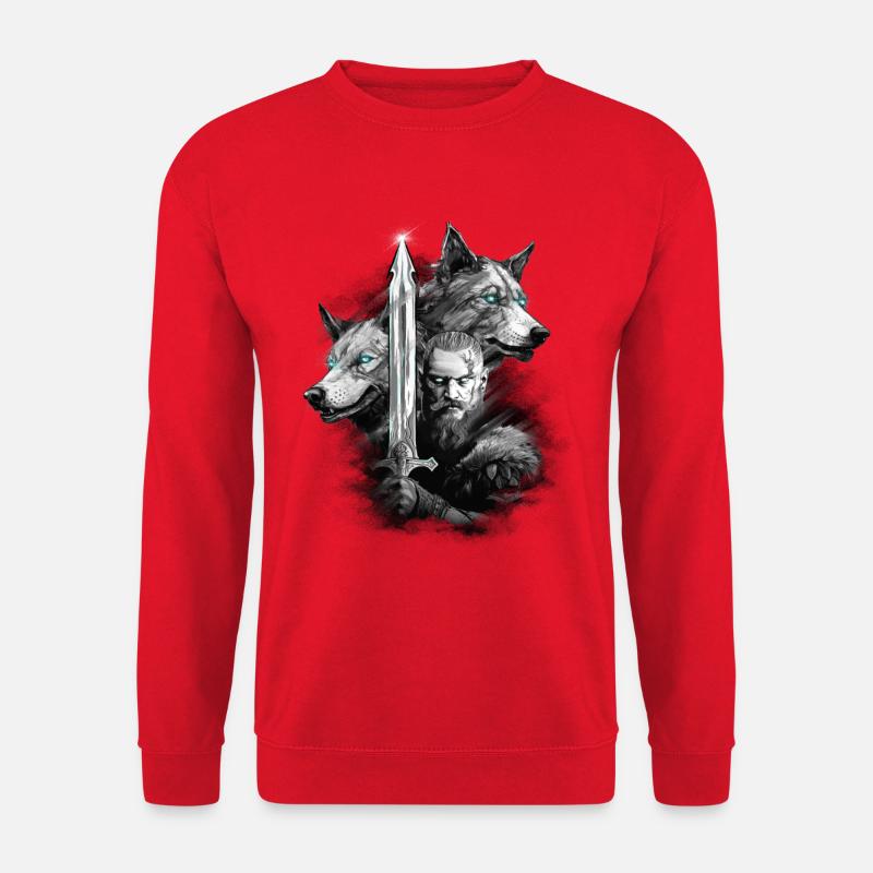 Viking Wolf - Unisex Sweatshirt - red