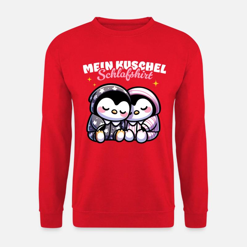 Kuschel-Pinguine – Süßes Schlafshirt - Unisex Pullover - Rot