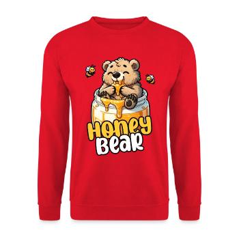 Honey Bear – mignon petit ours dans un pot de miel - Sweat-shirt Unisexe - rouge - Devant - Alina (178cm) & Michal (187cm)