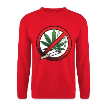 Cannabis Marijuana Prohibition Sign - Unisex Sweatshirt - red - Front - Alina (178cm) & Michal (187cm)