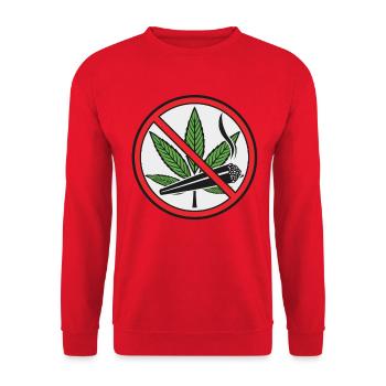 Prohibition sign cannabis marijuana - Unisex Sweatshirt - red - Front - Alina (178cm) & Michal (187cm)