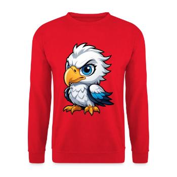 Poussin aigle effronté - Sweat-shirt Unisexe - rouge - Devant - Alina (178cm) & Michal (187cm)