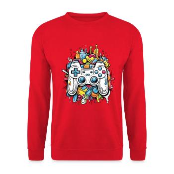 Manettes de jeu - Sweat-shirt Unisexe - rouge - Devant - Alina (178cm) & Michal (187cm)