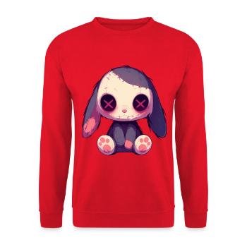 Goth Bunny Cute Hase Gothic Puppe Grunge Geschenk - Unisex Pullover - Rot - Vorne - Alina (178cm) & Michal (187cm)