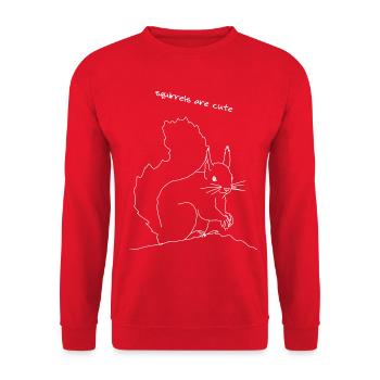 Lineart écureuil - Sweat-shirt Unisexe - rouge - Devant - Alina (178cm) & Michal (187cm)
