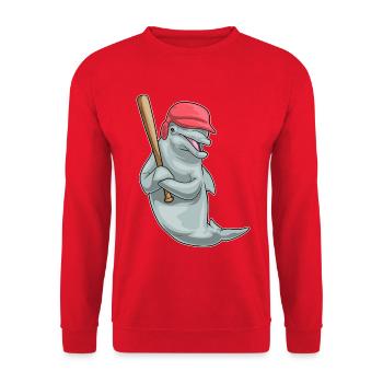 Batte de baseball Dolphin - Sweat-shirt Unisexe - rouge - Devant - Alina (178cm) & Michal (187cm)