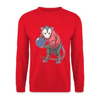 Beutelratte Bowling Bowlingkugel - Unisex Pullover - Rot - Vorne - Alina (178cm) & Michal (187cm)