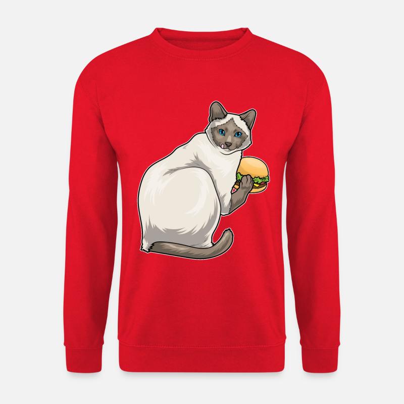 Siamkatze Cheeseburger - Unisex Pullover - Rot