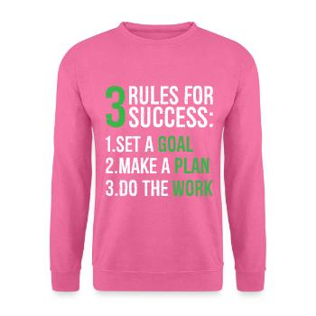 3 règles pour réussir - Sweat-shirt Unisexe - rose - Devant