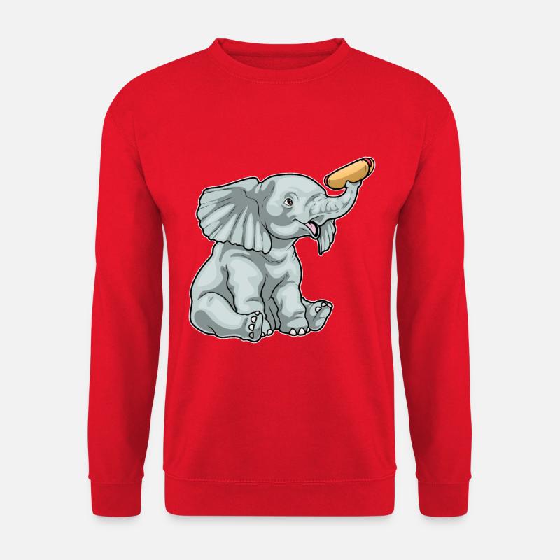 Hot-dog éléphant - Sweat-shirt Unisexe - rouge