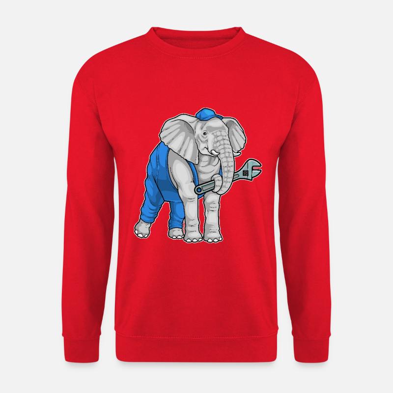 Clé mécanique éléphant - Sweat-shirt Unisexe - rouge