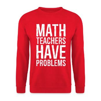 math teachers have problems - Unisex Sweatshirt - red - Front - Alina (178cm) & Michal (187cm)