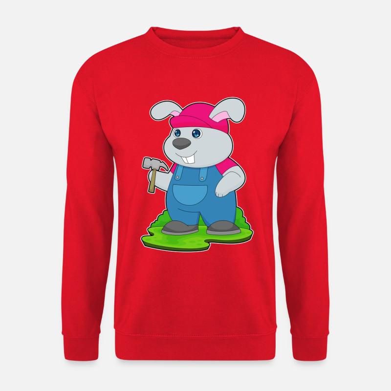 Rabbit Carpenter Hammer - Unisex Sweatshirt - red