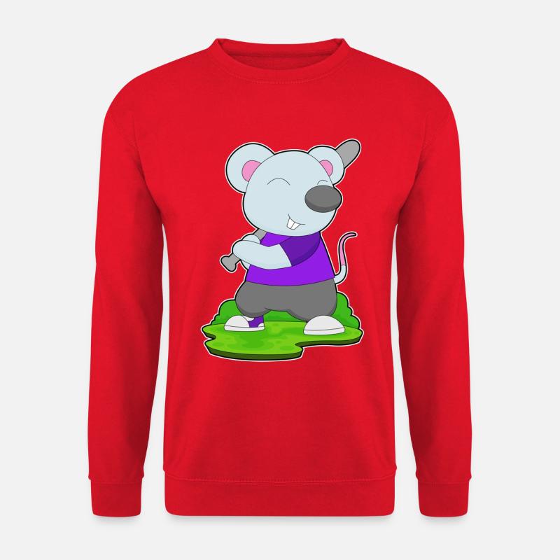 Maus Baseball Baseballschläger - Unisex Pullover - Rot