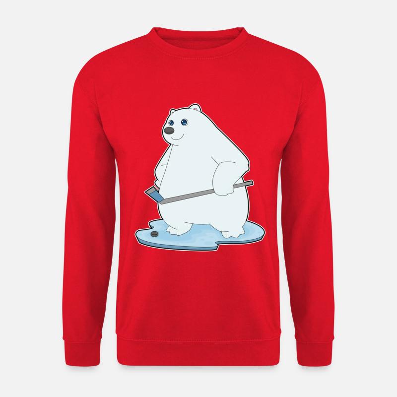 Eisbär Eishockey Eishockeyschläger - Unisex Pullover - Rot
