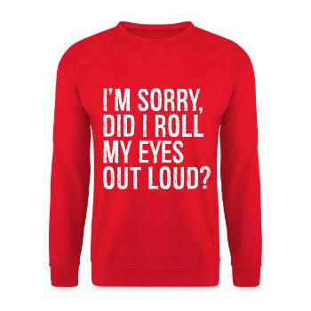 Je suis désolé d’avoir levé les yeux au ciel - Sweat-shirt Unisexe - rouge - Devant - Alina (178cm) & Michal (187cm)