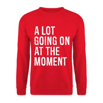 a lot going on at the moment - Unisex Sweatshirt - red - Front - Alina (178cm) & Michal (187cm)