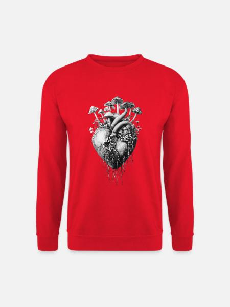Champignons, Champignons, Fleurs, Botanique - Sweat-shirt Unisexe - rouge