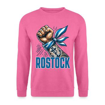 Rostock Fan Blau Weiss - Unisex Pullover - Pink - Vorne