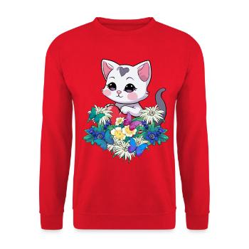 Spring Cats Cat Heart Tyrol Austria Child - Unisex Sweatshirt - red - Front - Alina (178cm) & Michal (187cm)