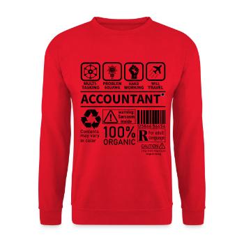 Accountant Multi Tasking Problem Solving Hard Work - Unisex Pullover - Rot - Vorne - Alina (178cm) & Michal (187cm)