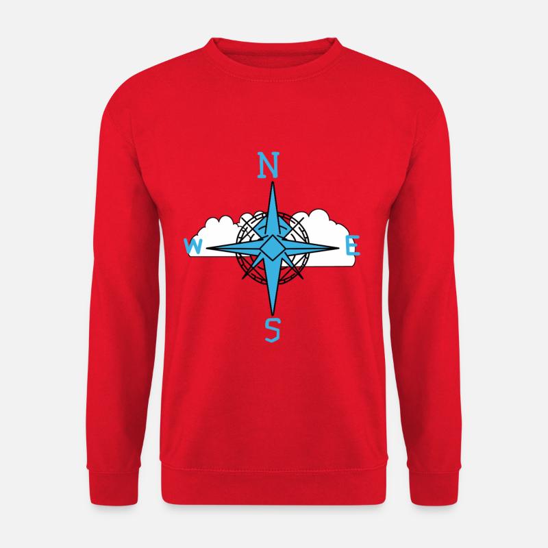 Wind Rose Maritime Compass Cloud - Unisex Sweatshirt - red