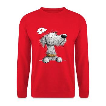 Irish Wolfhound Cartoon Dog Dog Breed - Unisex Sweatshirt - red - Front - Alina (178cm) & Michal (187cm)
