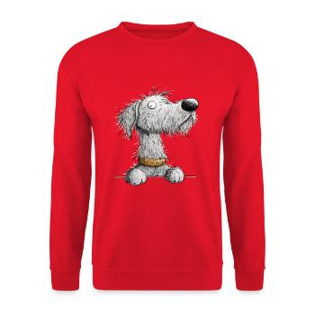 Irish Wolfhound Cartoon Dog Dog Breed - Unisex Sweatshirt - red - Front - Alina (178cm) & Michal (187cm)