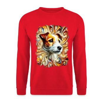 Jack Russell Terrier - Artful Abstract Style - Unisex Sweatshirt - red - Front - Alina (178cm) & Michal (187cm)