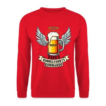 Dad's Ascension Command - Father's Day Beer Design - Unisex Sweatshirt - red - Front - Alina (178cm) & Michal (187cm)