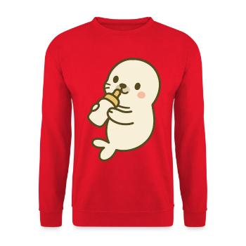 Flacon Seal Baby - Sweat-shirt Unisexe - rouge - Devant - Alina (178cm) & Michal (187cm)
