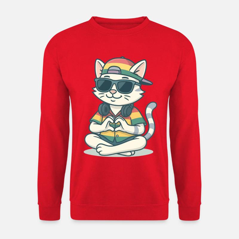 Reggae Chill Cat - Unisex Pullover - Rot