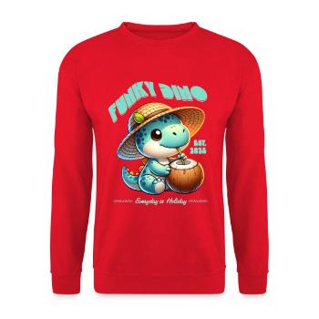 Funky Dino Coconut - Sweat-shirt Unisexe - rouge - Devant - Alina (178cm) & Michal (187cm)