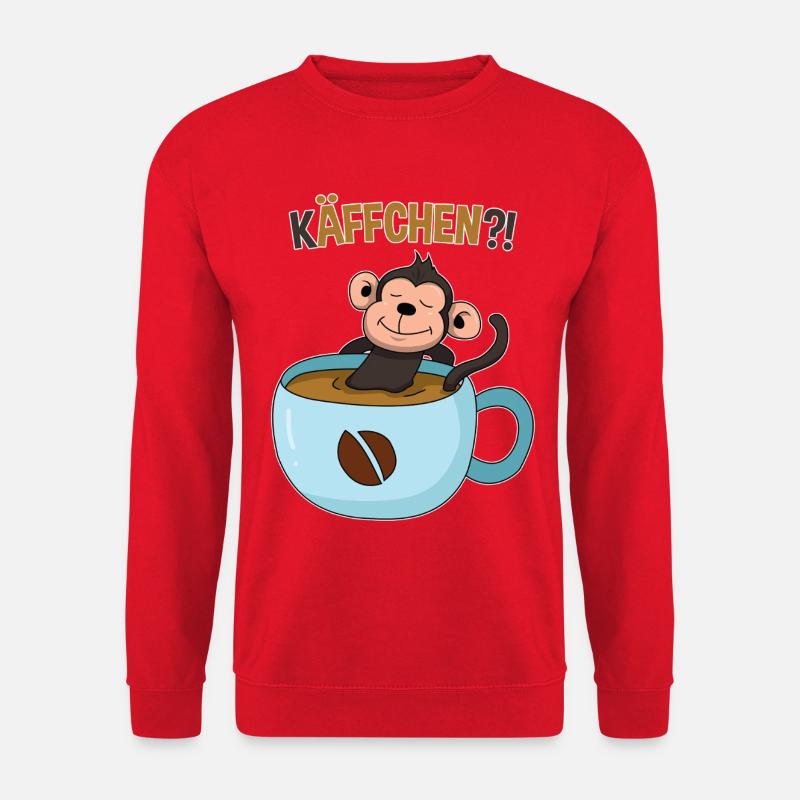 Pause-café avec le singe - Sweat-shirt Unisexe - rouge