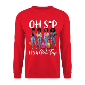 Stylish Girlstrip Illustration - Unisex Sweatshirt - red - Front - Alina (178cm) & Michal (187cm)