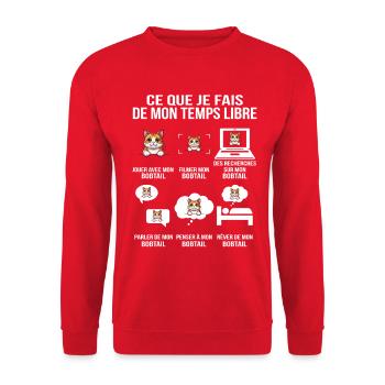 Design humoristique sur le chat bobtail - Sweat-shirt Unisexe - rouge - Devant - Alina (178cm) & Michal (187cm)