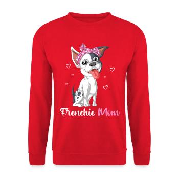 Frenchie Mom – Cute French Bulldog Lover Design - Unisex Sweatshirt - red - Front - Alina (178cm) & Michal (187cm)