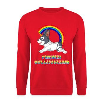 Bouledogue français – Licorne mignonne Frenchie magique - Sweat-shirt Unisexe - rouge - Devant - Alina (178cm) & Michal (187cm)