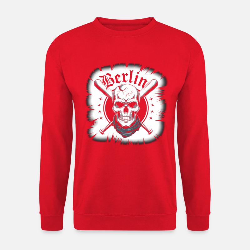 Conception d’épées croisées crâne de Berlin - Sweat-shirt Unisexe - rouge