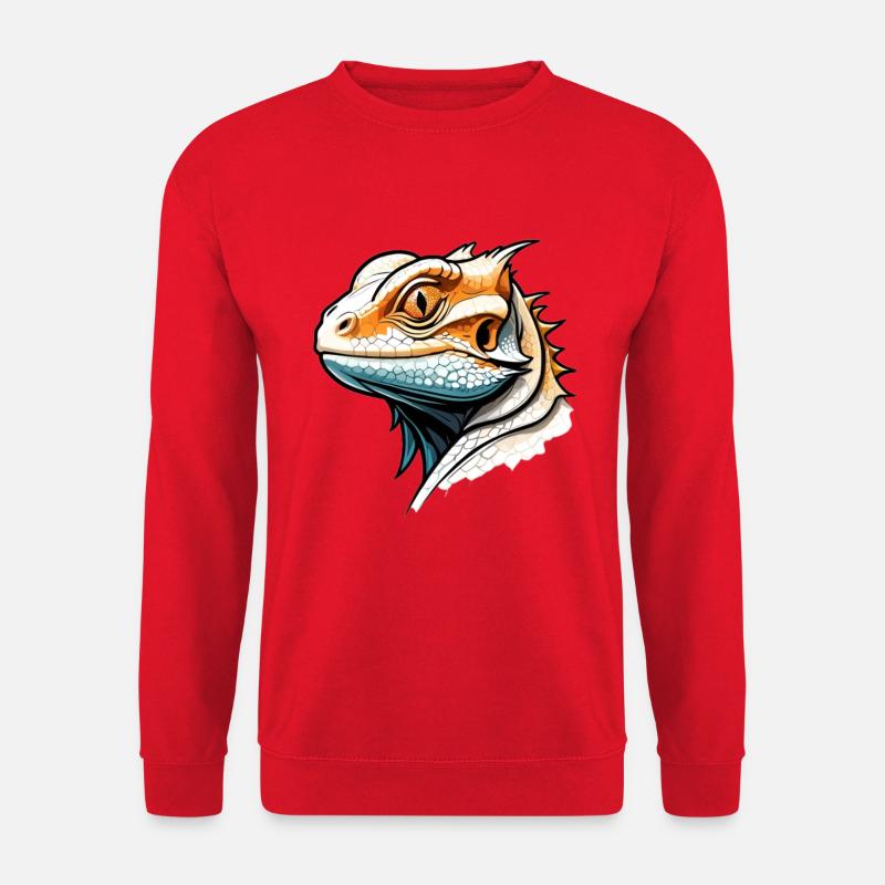 Lizard in comic style - Unisex Sweatshirt - red